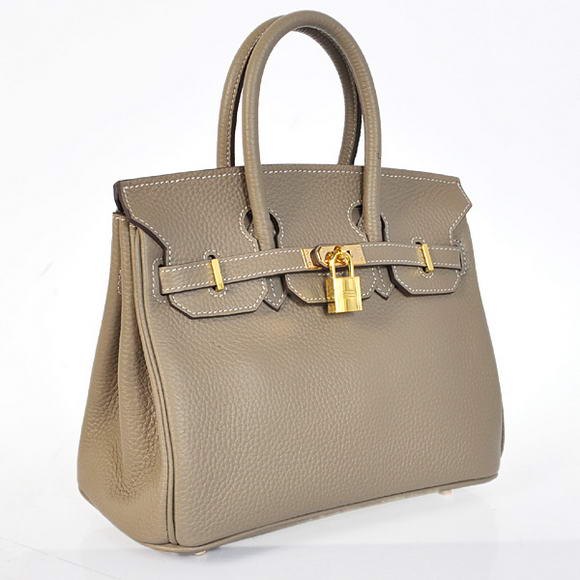 Super A Replica Replica Hermes Birkin 25CM Tote Bags Togo Leather Dark Grey Godlen 60799